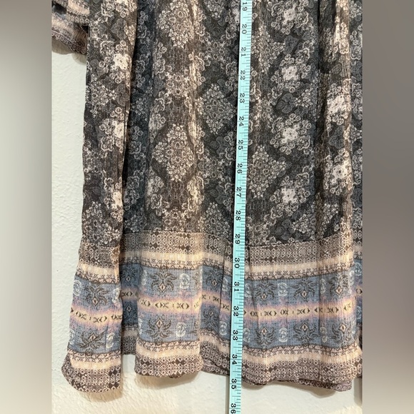 Knox Rose Boutique Dress Blue/Gray/Tan with Tassles Women's Size Medium - Picture 6 of 7